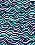 Abstract Aqua Wave Pattern Rug