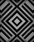 Monochrome Geometric Square Pattern Rug