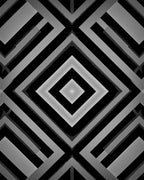 Monochrome Geometric Square Pattern Rug