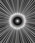 Radiant Burst Black White Design Rug