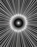 Radiant Burst Black White Design Rug