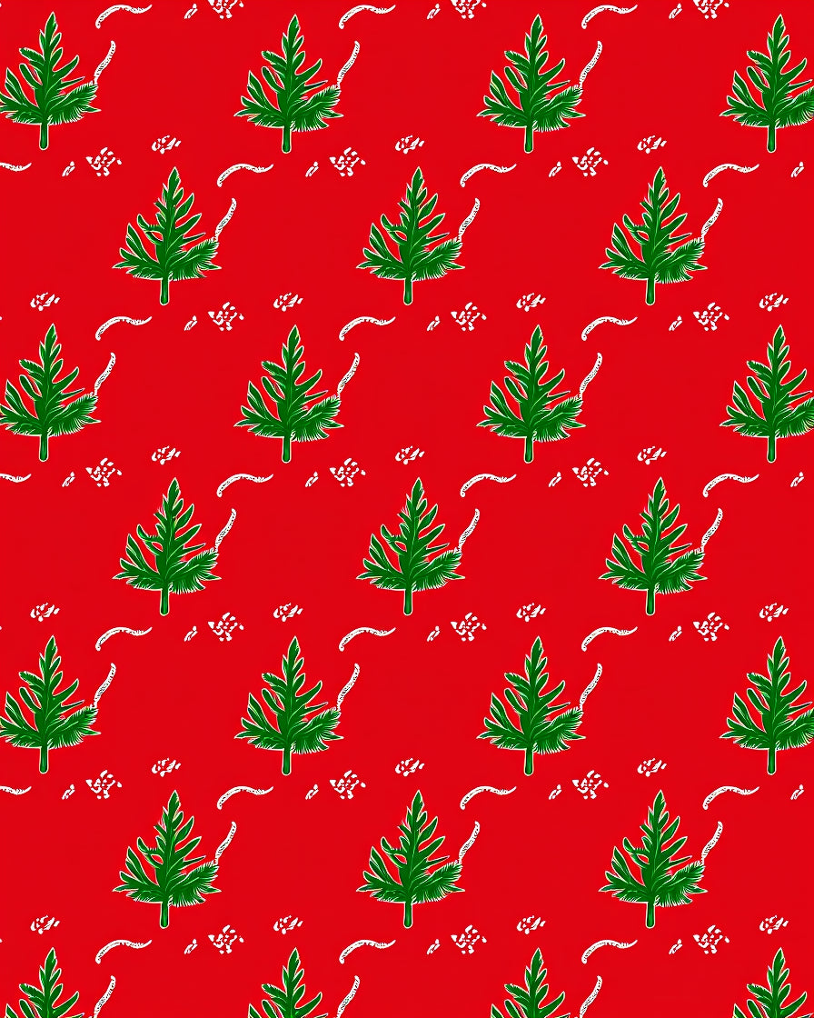 Festive Green Pine Trees Pattern Rug