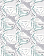 Abstract Swirls Light Gray Mint Rug