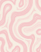 Abstract Swirl Pattern Pink Rug