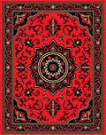 Ornate Red Floral Mandala Area Rug