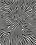 Modern Wavy Black White Pattern Rug