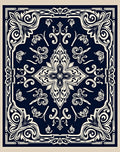 Classic Floral Scrollwork Motif Rug