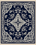 Classic Floral Scrollwork Motif Rug