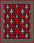 Regal Fleur de Lis Motif Rug