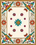 Vibrant Floral Medallion Cream Rug