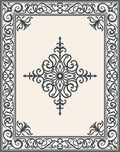 Elegant Scrollwork With Central Motif Rug