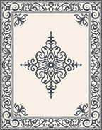 Elegant Scrollwork With Central Motif Rug