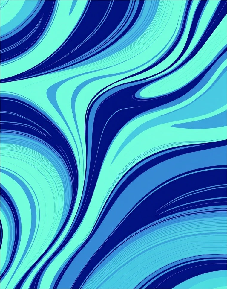 Aqua Blue Swirl Abstract Design Rug