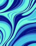 Aqua Blue Swirl Abstract Design Rug