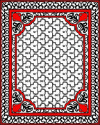 Bold Red Black Graphic Pattern Rug