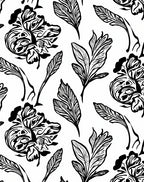 Bold Floral Feather Pattern Design Rug