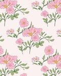 Sweet Pink Floral Branch Pattern Rug