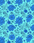 Blue Floral Vine Intricate Design Rug