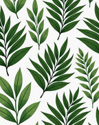 Leafy Branch Pattern Nature Print Rug