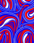 Abstract Red Blue Swirl Pattern Rug