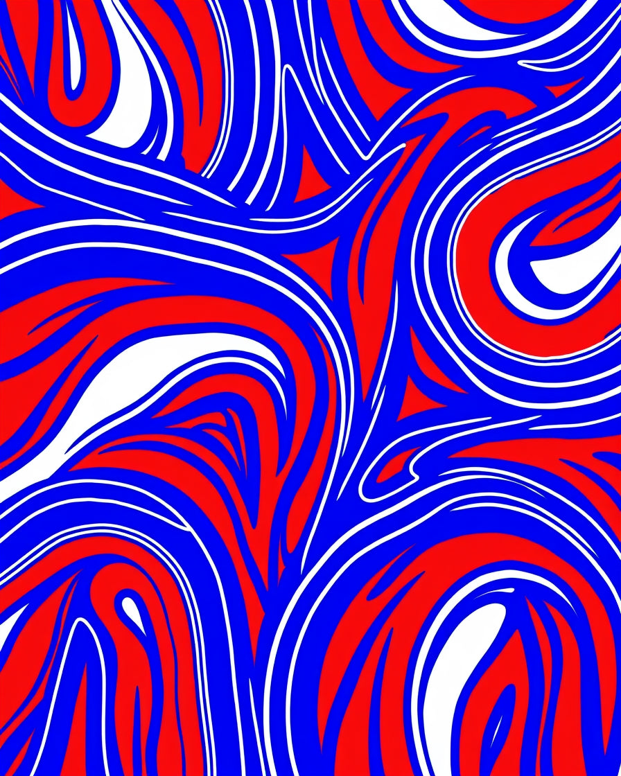 Abstract Red Blue Swirl Pattern Rug