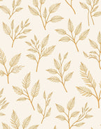 Golden Leaf Branch Pattern Design Rug
