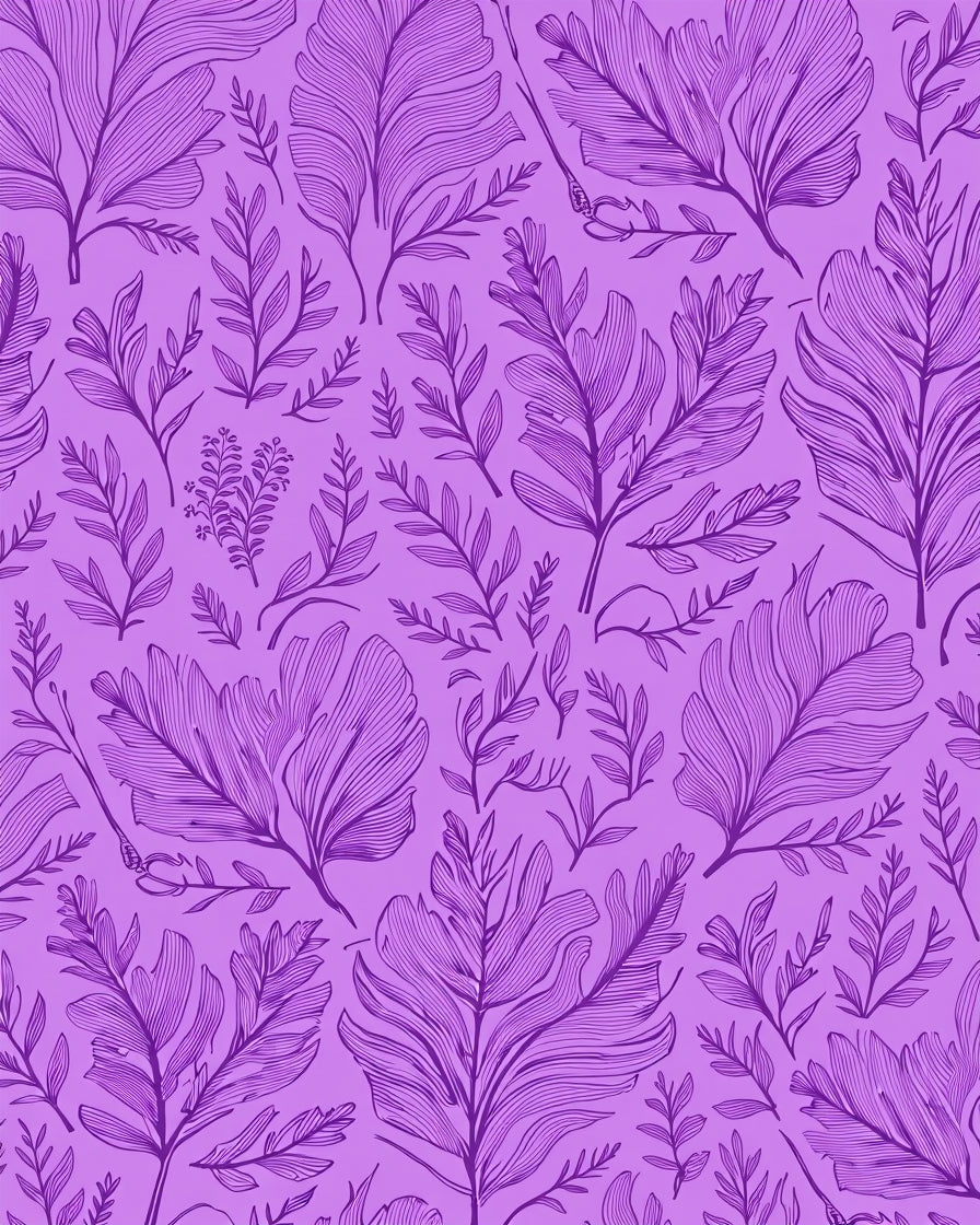 Amethyst Floral Outline Composition Rug