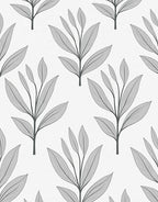 Botanical Stem Pattern In Grey Rug
