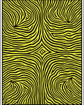 Abstract Yellow Black Wavy Lines Rug