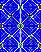Bold Blue Starburst Geometric Tile Rug