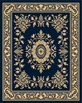 Ornate Floral Bordered Decorative Rug
