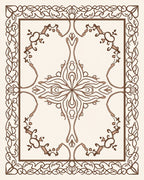 Ornate Floral Scrollwork Motif Rug