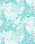 Cool Toned Abstract Floral Pattern Rug