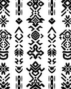 Black Geometric Tribal Pattern Rug