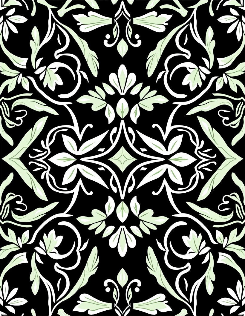 Art Nouveau Floral Pattern Rug