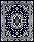 Midnight Floral Mandala Pattern Rug