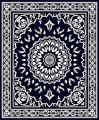 Midnight Floral Mandala Pattern Rug