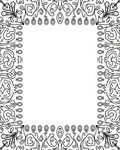 Black White Ornate Floral Scrollwork Pattern Rug