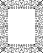 Black White Ornate Floral Scrollwork Pattern Rug