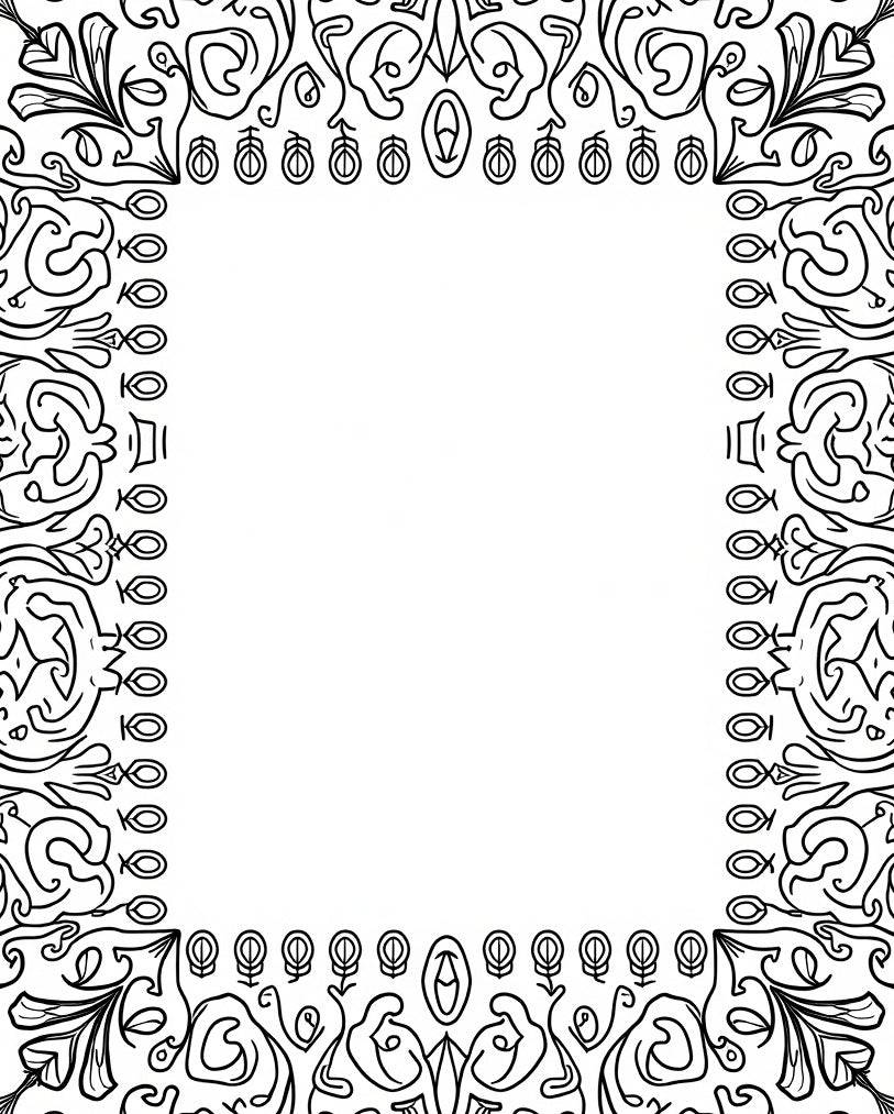 Black White Ornate Floral Scrollwork Pattern Rug