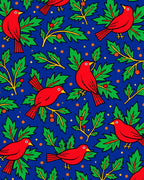 Crimson Birds on Green Foliage Rug