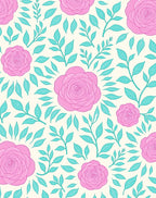 Sweet Pink Rose Floral Pattern Rug