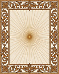 Ornate Sunburst Floral Frame Rug