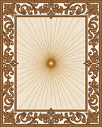 Ornate Sunburst Floral Frame Rug