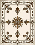 Elegant Floral Bordered Design Rug