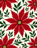 Bold Red Floral Pattern Rug