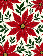 Bold Red Floral Pattern Rug