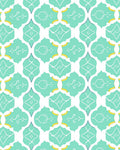 Aqua Quatrefoil Pattern Rug