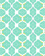 Aqua Quatrefoil Pattern Rug