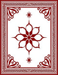 Crimson Floral Mandala Pattern Rug